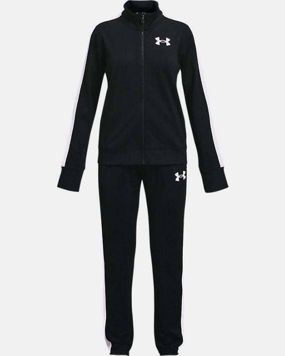 UA Strick-Trainingsanzug für Mädchen, Black, pdpMainDesktop image number 0